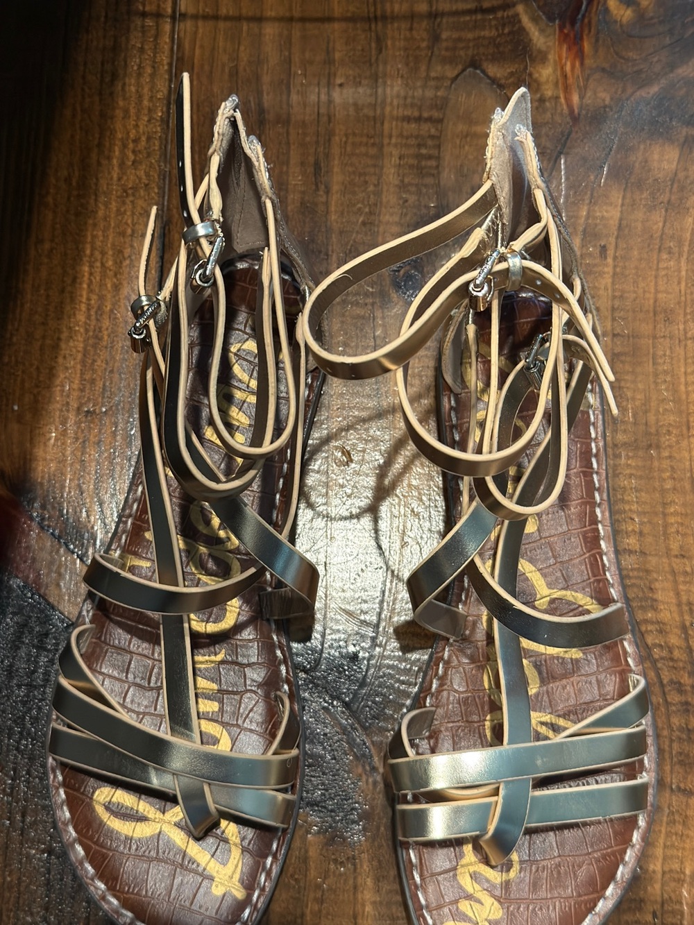 Sam Edelman sandals gladiator metallic gold 8.5 excellent